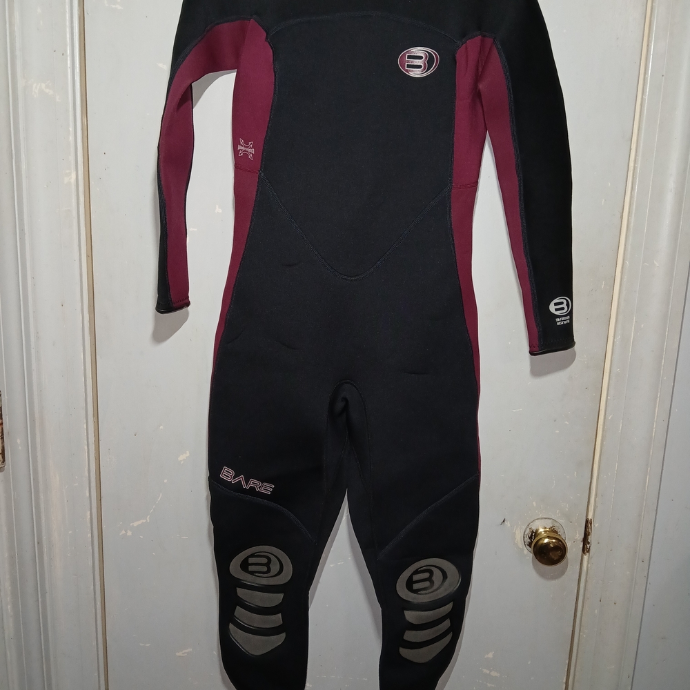 Men's Black and Burgundy Swim Suit